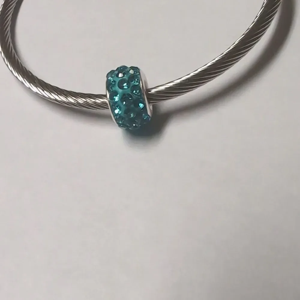 Blue Rhinestones Charm for Pandora Style‎ Bracelet